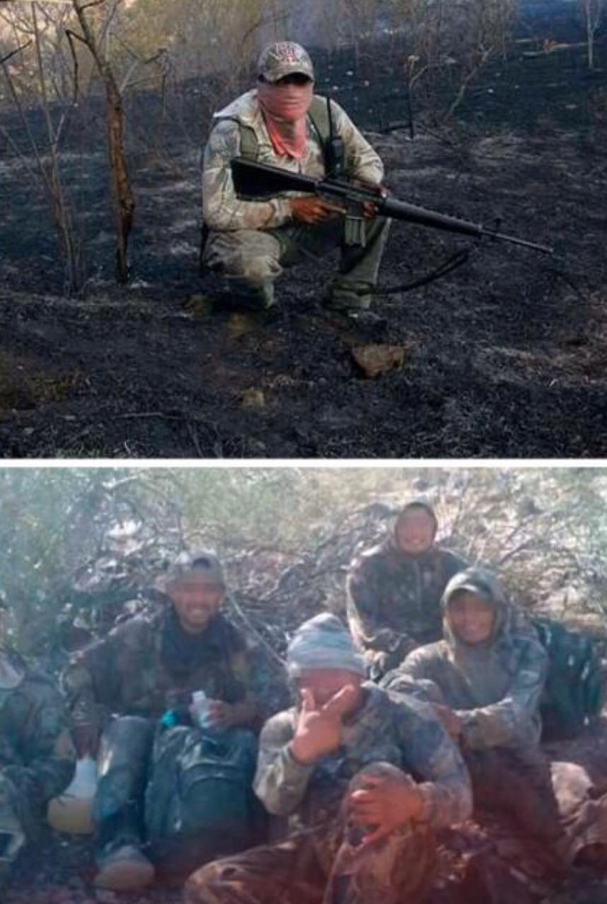 En las fotografías se pueden observar hombres vestidos como militares. (Especial)