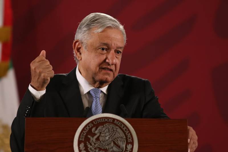 El presidente López Obrador desde Palacio Nacional  durante su conferencia matutina. (Octavio Hoyos)
