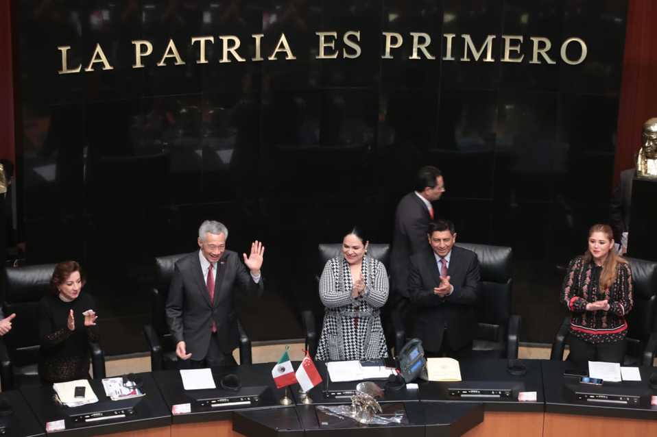 Lee Hsien Loong en sesión solemne en el Senado de la República (Jesús Quintanar)