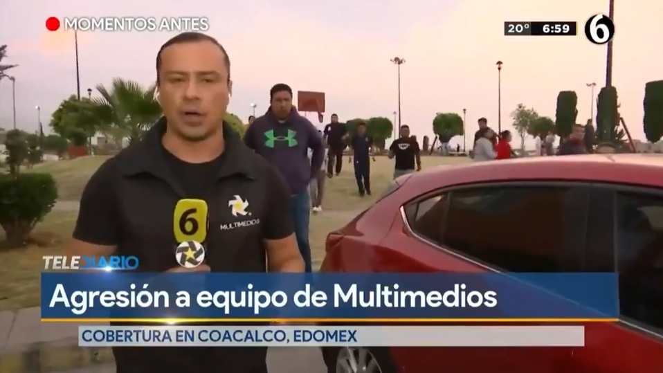 Aarón Tagle fue agredido por presuntos choferes de Coacalco. (Captura de video)
