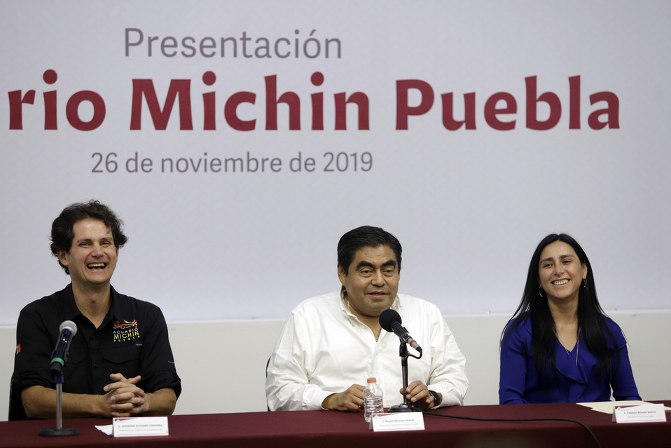 Olivia Salomón, explicó que el acuario de Puebla, tendrá 260 especies, y tendrá 5 horas de recorrido. (Agencia Enfoque)