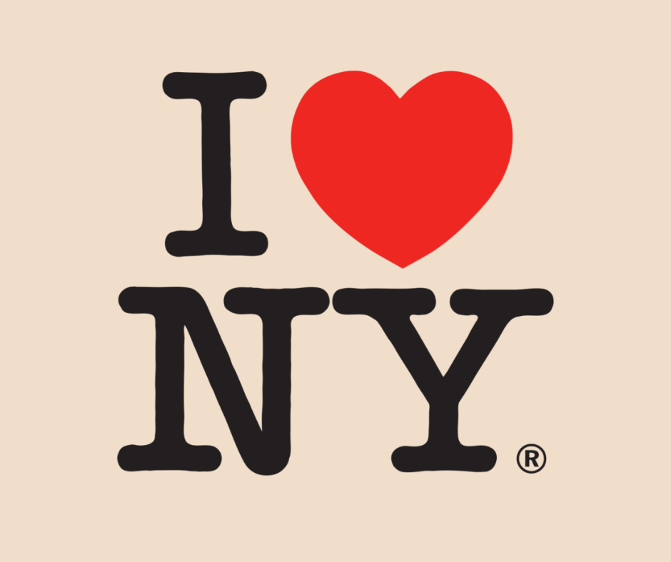 El primer diseño de "I love NY" era muy distinto al mundialmente conocido, incluía palabras completas. Foto: Especial
