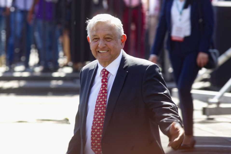 El presidente Andrés Manuel López Obrador durante su informe por el primer año de gobierno. (Araceli López)