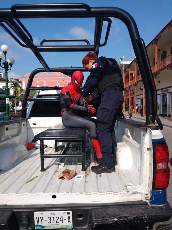 Hombre Araña es detenido en Tampico. (Especial)