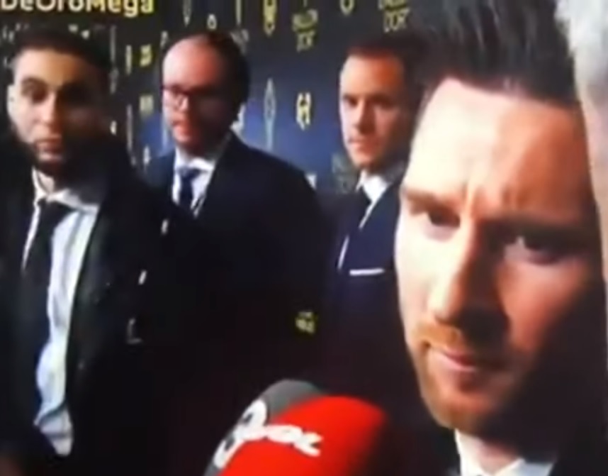 Lionel Messi en la zona mixta de la gala del Balón de Oro 2019 (Especial)