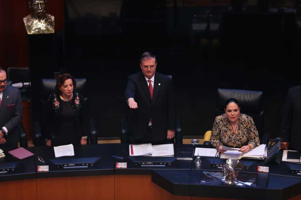 Marcelo Ebrard, titular de la SRE, comparece en Senado. (Héctor Tellez)
