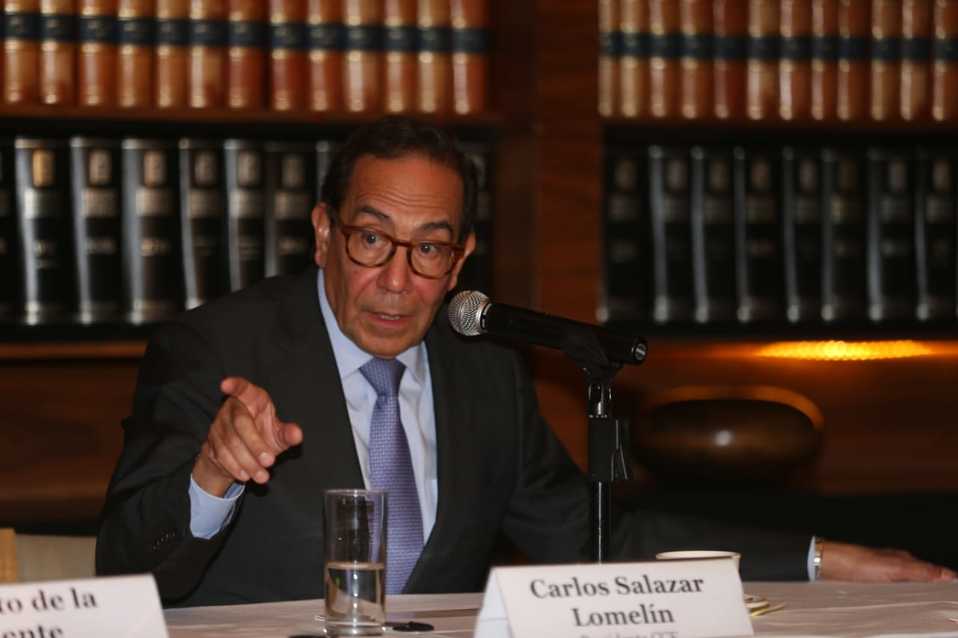 Conferencia del CCE encabezada por su presidente, Carlos Salazar Lomelín (Javier Ríos | Milenio)