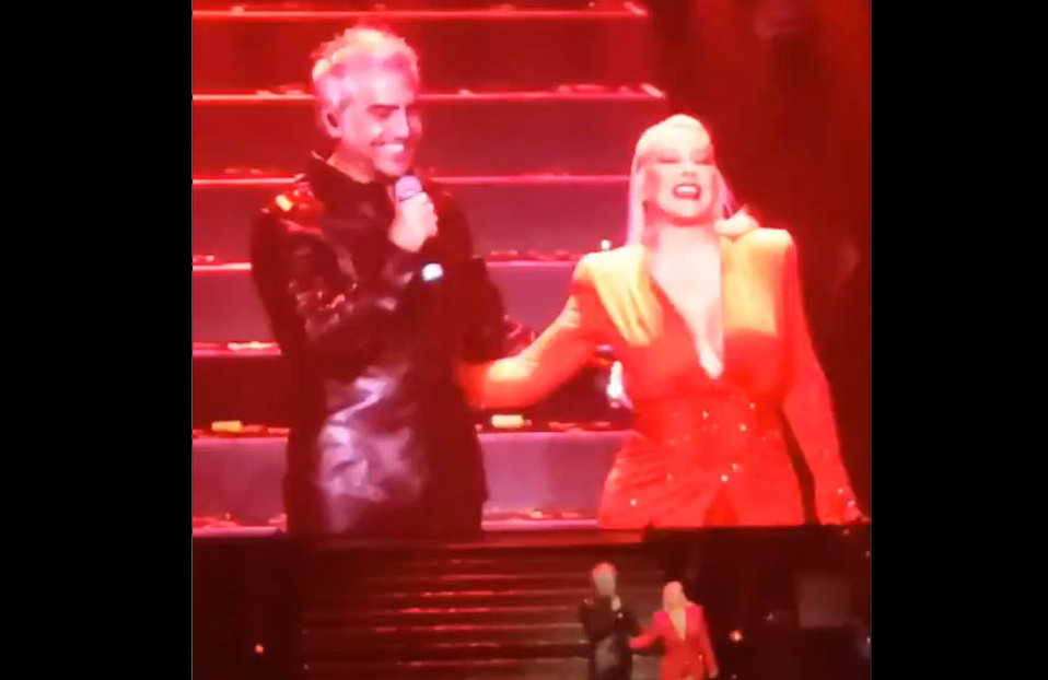 Christina Aguillera y Alejandro Fernández en el auditorio Telmex (Cortesía).