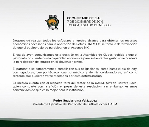 La institución lo anunció en redes. (Especial)
