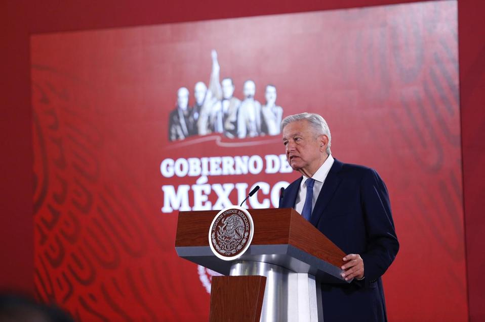 El presidente Andrés Manuel López Obrador durante su conferencia en Palacio Nacional (Nelly Salas)