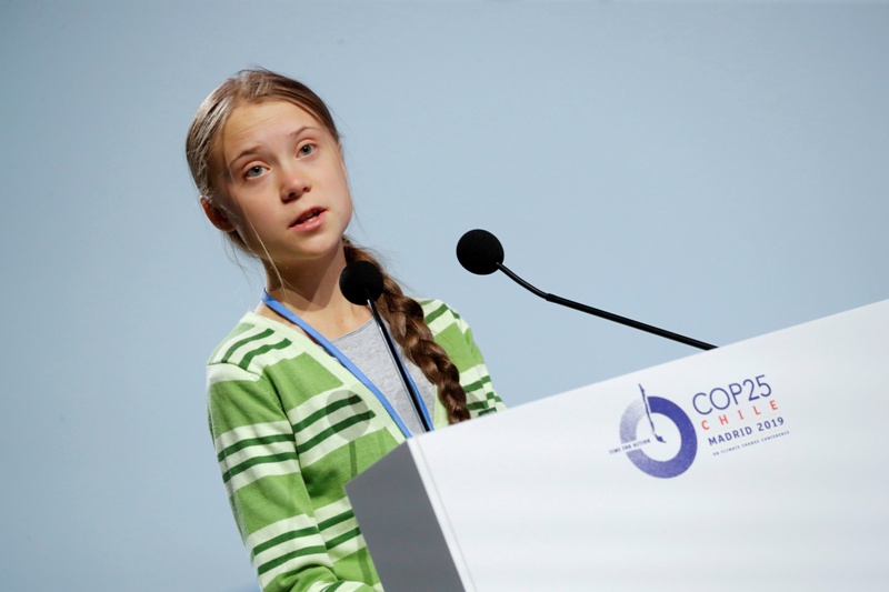 Greta Thunberg durante su intervención en el plenario de la COP25. (Reuters)