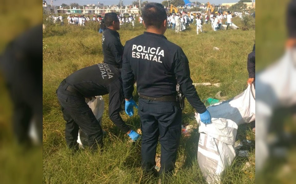 Policías se integran a jornadas de limpieza (Foto/CORTESÍA)
