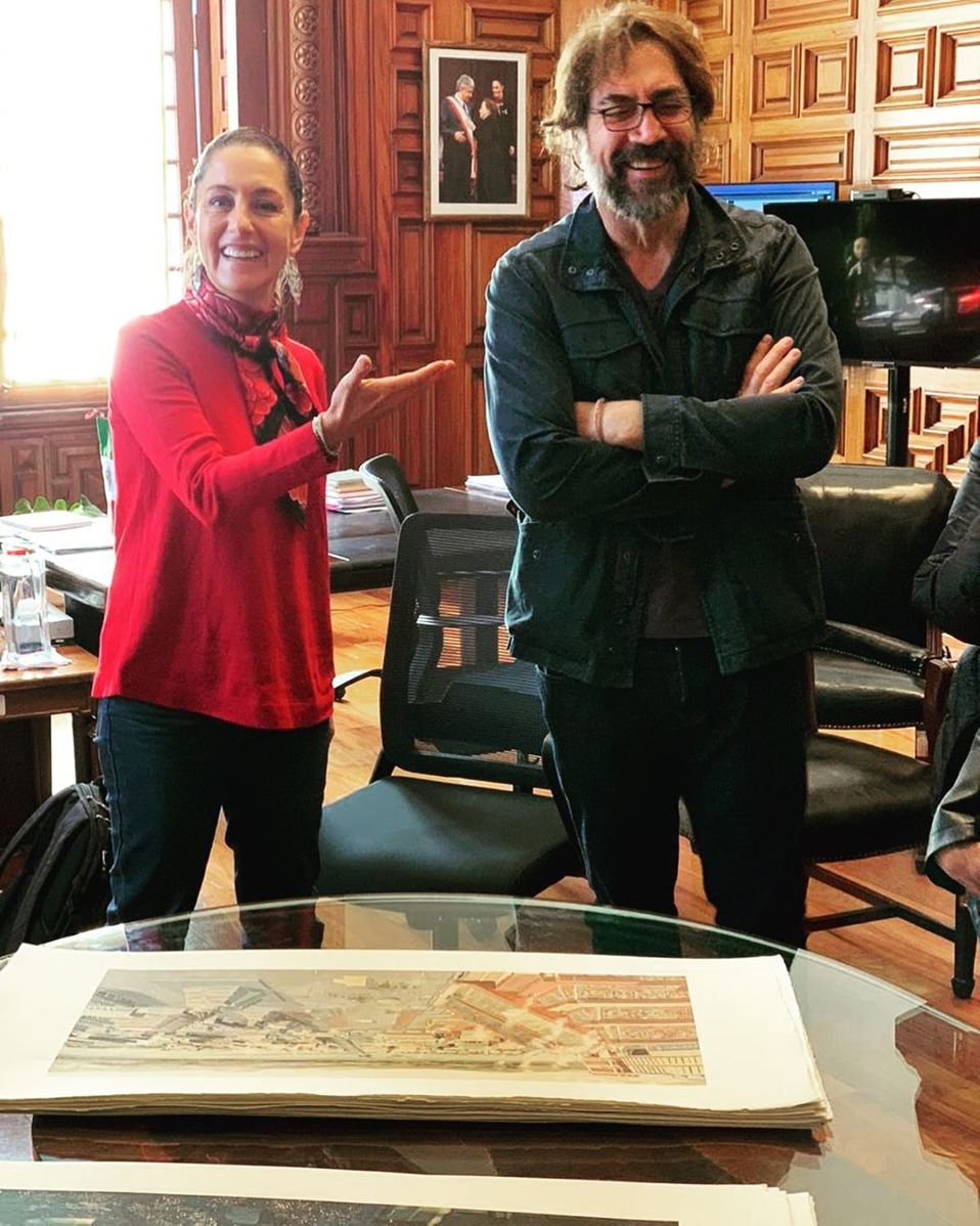Claudia Sheinbaum y Javier Bardem (Instagram @claudia_shein).