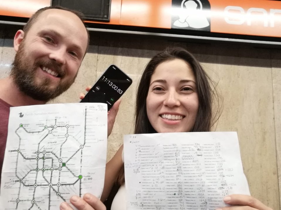 Kodachi y Bastian, creadores del CdMx Metro Challenge. (Tomado de @kodachi)