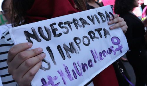 Grupos de activistas durante una manifestación. (Tania Contreras)