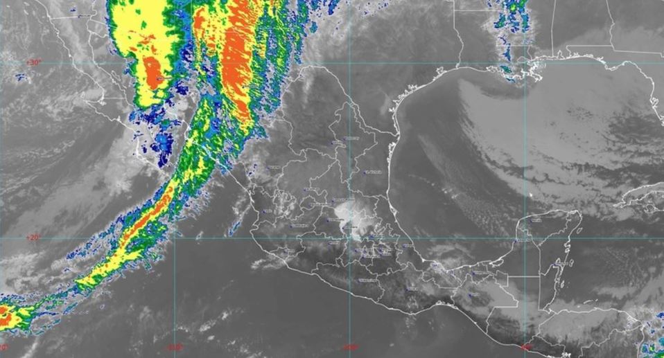 Mapa satelital del estado del tiempo en México, 24 de diciembre 2019.