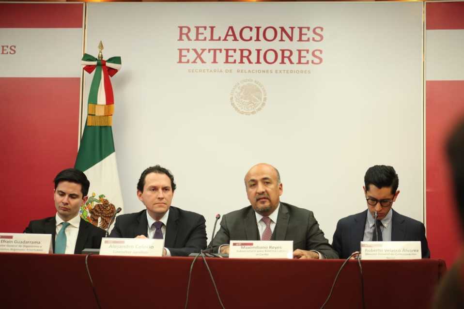 SRE da conferencia de prensa por hostigamiento a embajada de México en Bolivia. (Avelina Martínez)