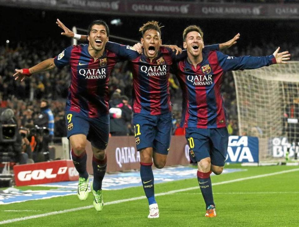 Luis Suárez, Neymar y Lionel Messi en el Barcelona (AFP)