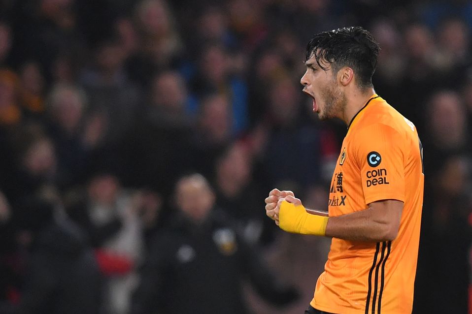 Raúl Jiménez en festejo de gol (AFP)