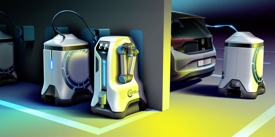Robot de Volkswagen para recargar autos eléctricos (Especial)