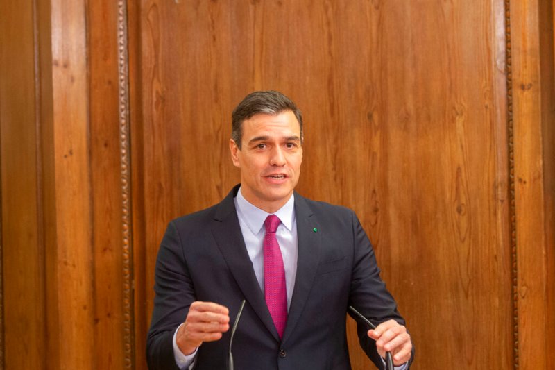 El jefe del gobierno español, Pedro Sánchez. (AP)