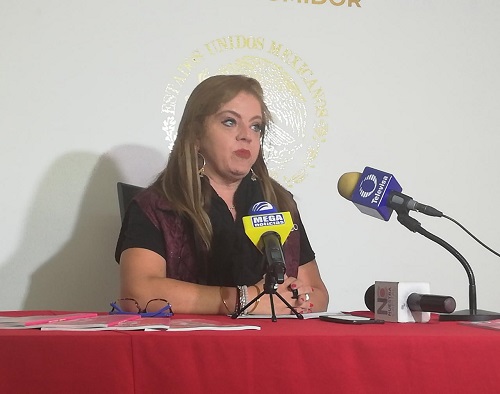 La titular de la institución llamó a la población a comprar en negocios establecidos. (Alondra Ávila)