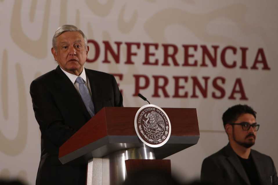 AMLO en la conferencia mañanera. (Ariana Pérez)