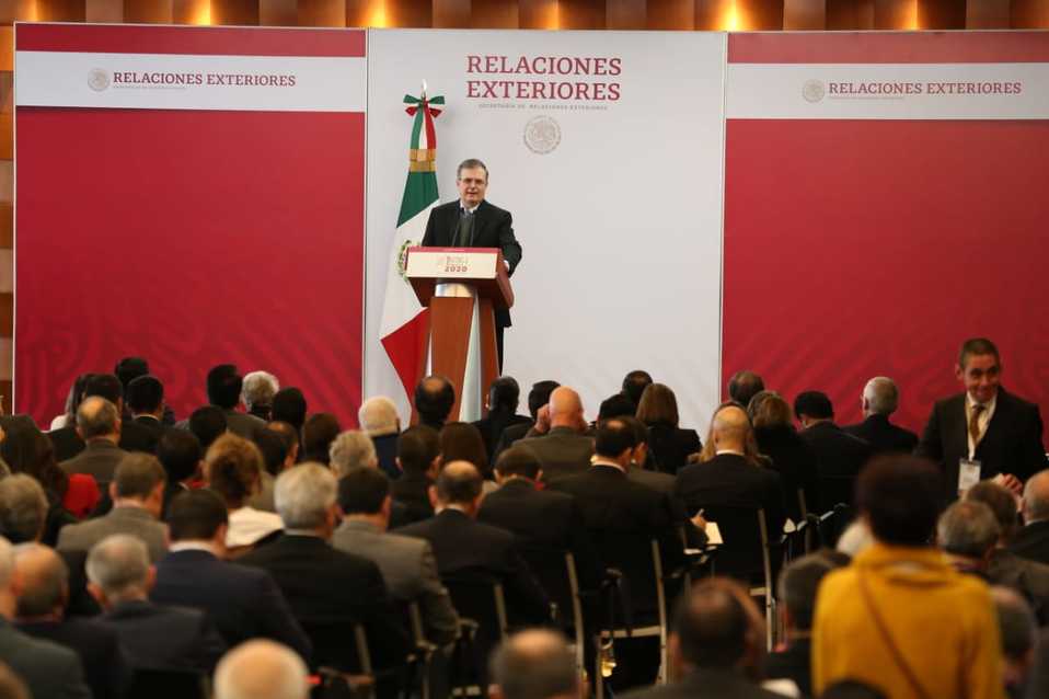 Marcelo Ebrard de SRE en la presentación sobre seguridad dentro del marco de la XXXI. (Octavio Hoyos)