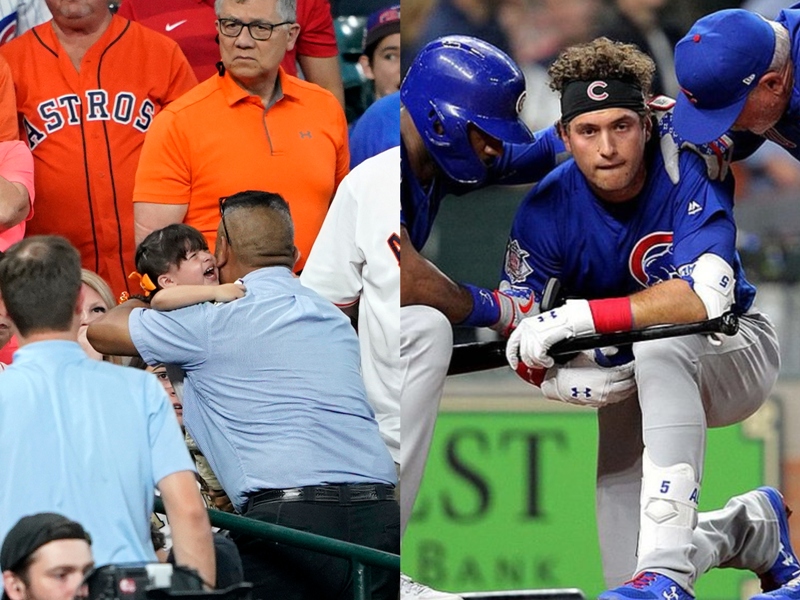 Albert Almora golpeó accidentalmente a una niña (AP)