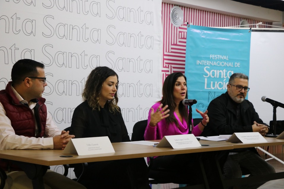En la rueda de prensa estuvo Erika López Treviño, coordinadora ejecutiva del FISL; Félix Guerra, director del Ballet Folklórico Monterrey y Jaime Sier