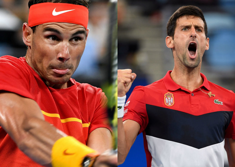 Rafael Nadal y Novak Djokovic se enfrentarán en la Final de la ATP Cup (AFP)