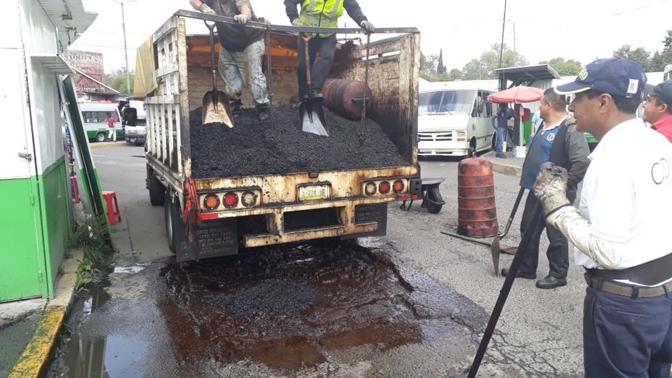 Obras de bacheo en CdMx. (Tomado de @ORT_CDMX)