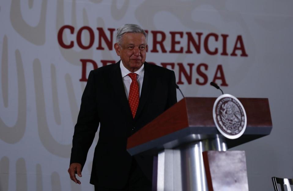 El presidente Andrés Manuel López Obrador en conferencia de prensa de hoy. (Nelly Salas)