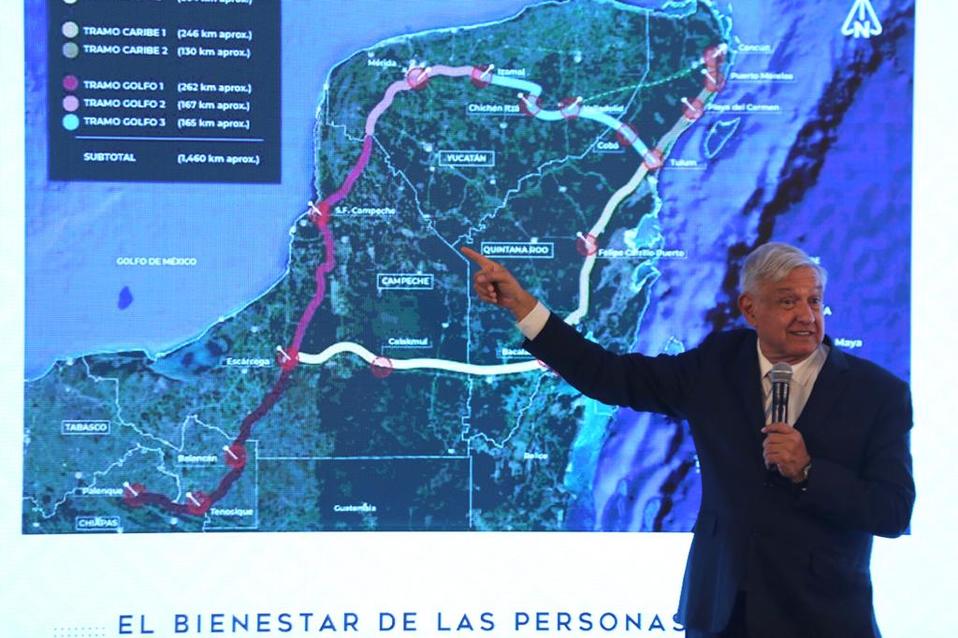 El Presidente aseguró que las empresas involucradas en el Tren Maya se volverán "famosas". (Jorge Carballo)