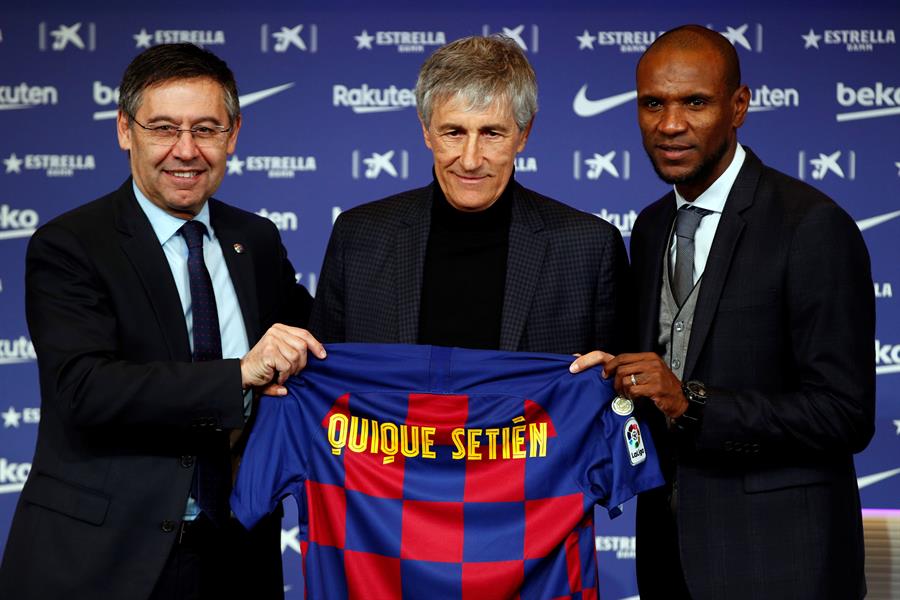 Quique Setién es presentado como el nuevo director técnico del Barcelona (EFE)