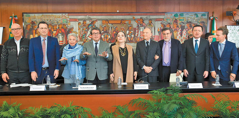 Olga Sánchez Cordero, Julio Scherer y Alejandro Gertz acudieron al Senado. (Omar Franco)
