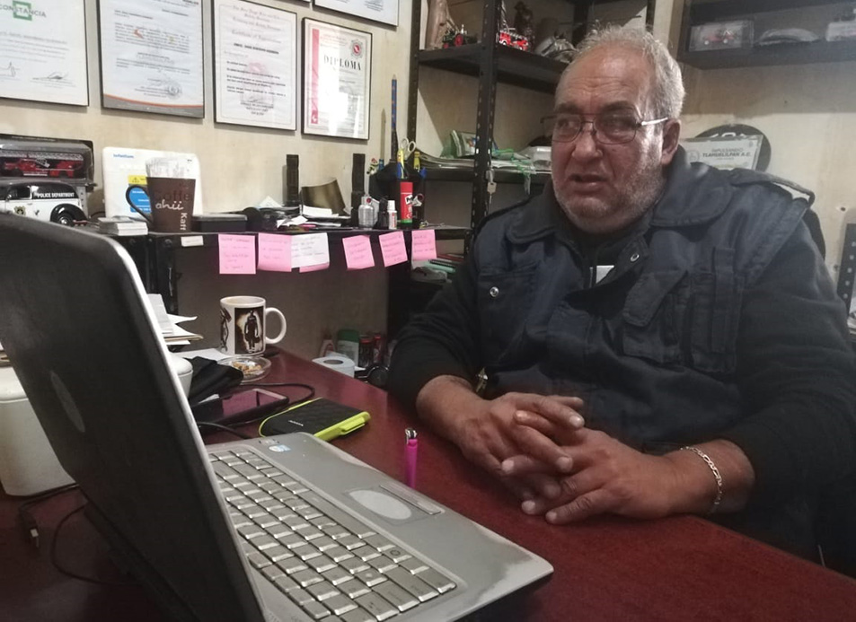 Ángel Barañano Guerrero, director de Protección Civil y Bomberos de Tlahuelilpan. (Alejandro Reyes)