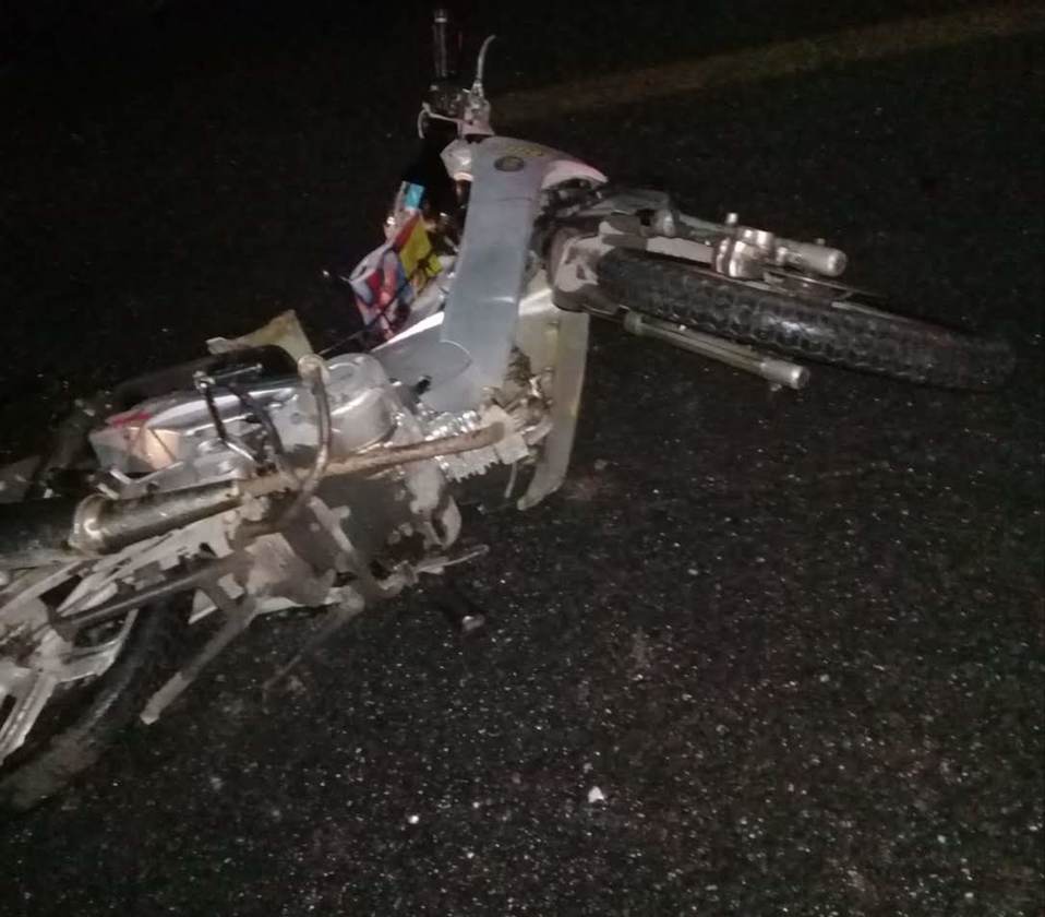 Motocicleta siniestrada.