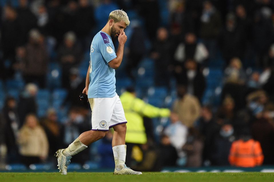 Sergio Agüero en lamento (AFP)