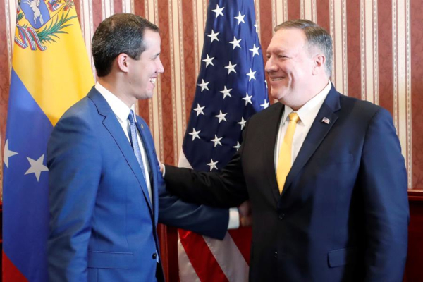El líder de la Oposición venezolana, Juan Guaidó, se reunió con el Secretario de Estado de EU, Mike Pompeo, en Bogotá. |EFE