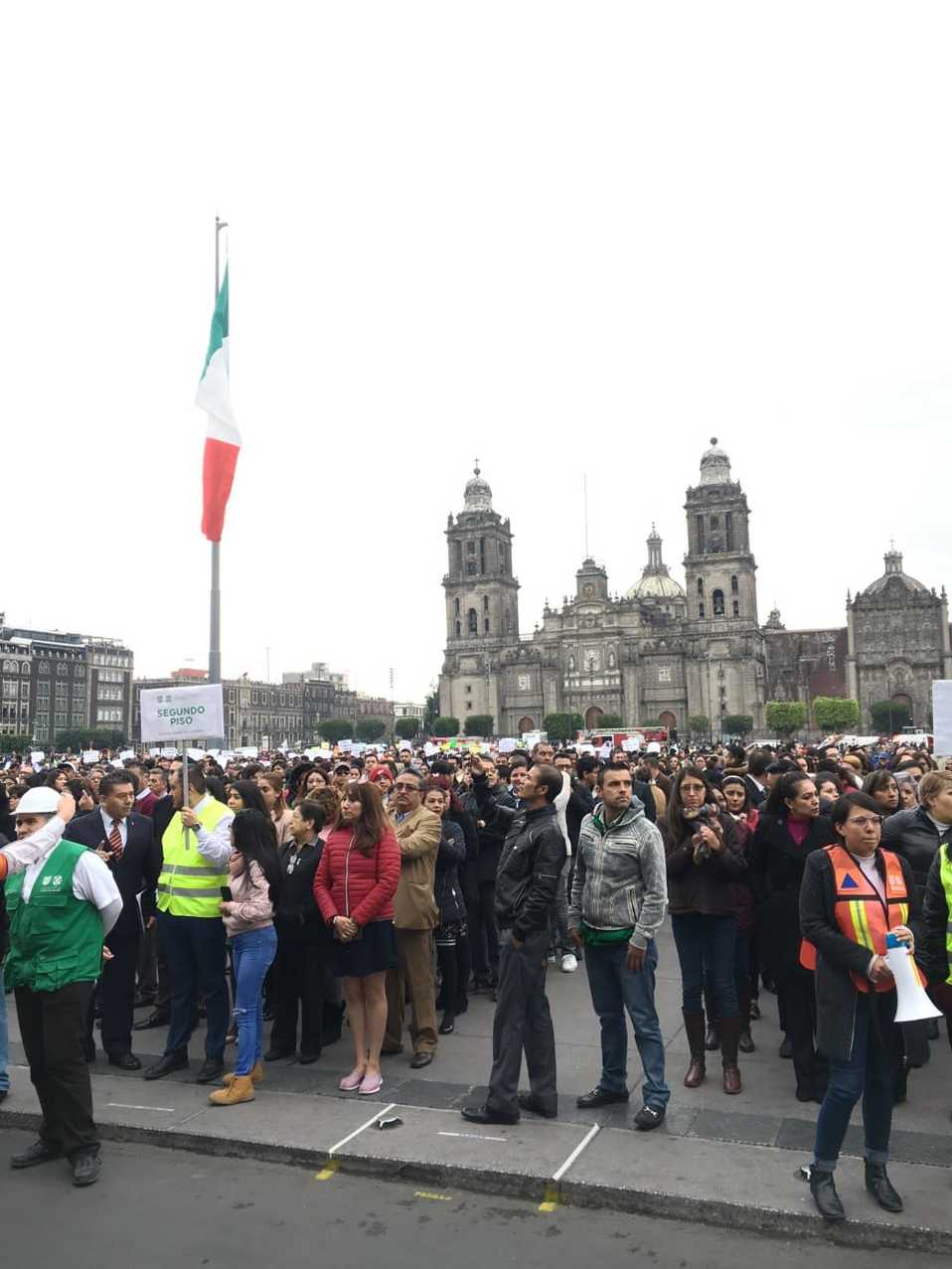 Simulacro en el Zócalo. (Protección Civil)