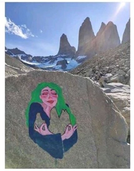 El dibujo por el que la turista fue detenida (Twitter @conaf_minagri).