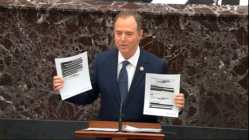 Adam Schiff, titular de la Comisión de Inteligencia de la Cámara Baja que está a cargo de la acusación contra Trump. (AP)