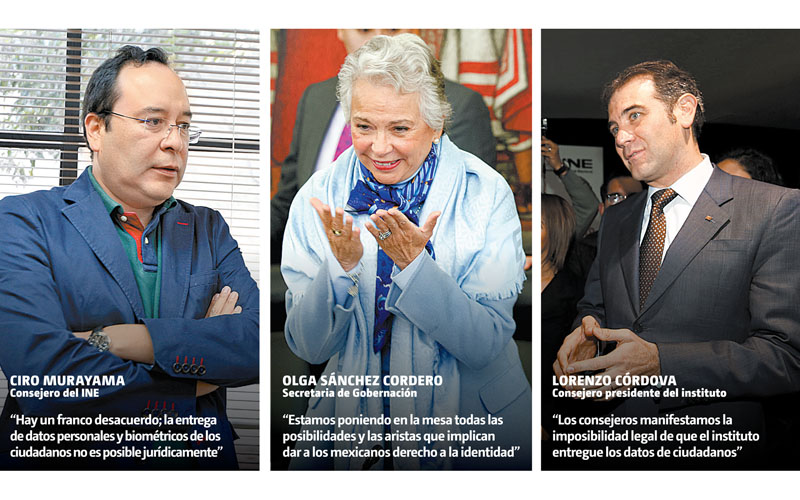 Consejeros del INE rechazaron entregar a la Secretaría de Gobernación datos biométricos de los mexicanos. (Especial)