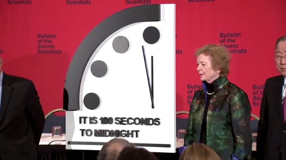 El Reloj del Apocalipsis está a cien segundos de la medianoche. (Reuters)
