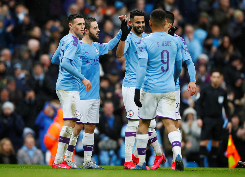 Bernardo Silva en festejo de gol durante el triunfo del Manchester City (Reuters)
