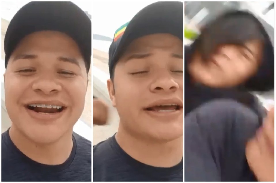 Cantante de la Banda Los Recoditos es golpeado por indigente (Captura de pantalla).