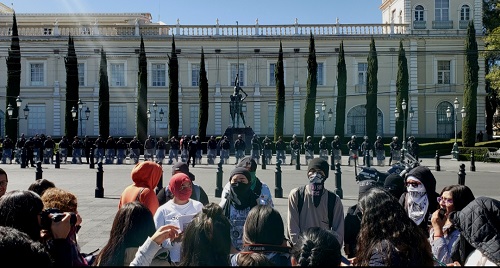 Esta tarde a un costado de Rectoría. (Aura Moreno)