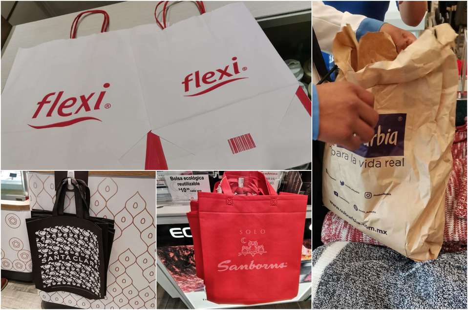 Bolsas que entregan negocios en la Ciudad de México para cumplir la Ley de Residuos Sólidos. (Cinthya Sttetin)