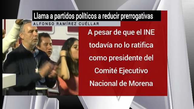 Ramírez Cuéllar llama a partidos políticos a reducir prerrogativas